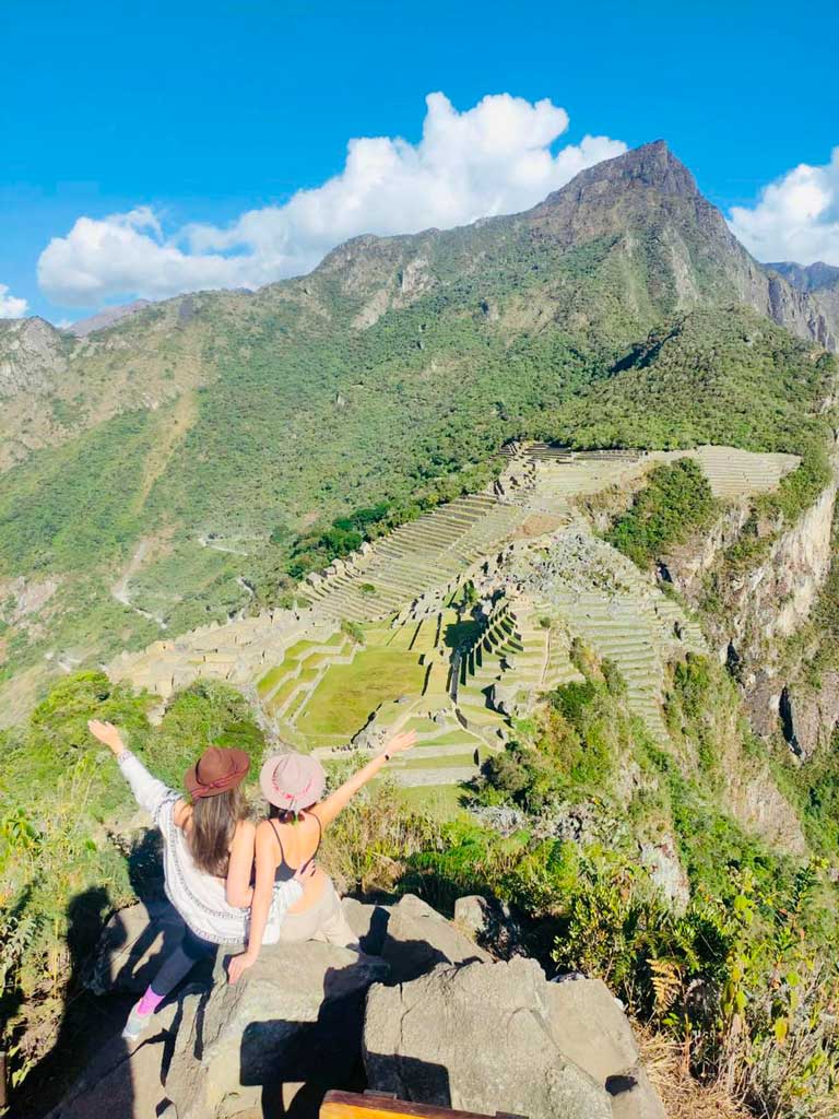 View of Machu Picchu from Huchuy Picchu Mountain