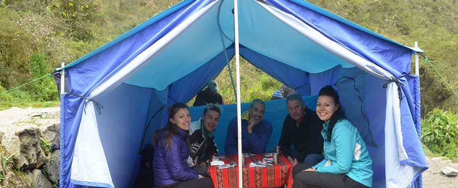 Lunch in the Tent - Inca Trail to Machu Picchu