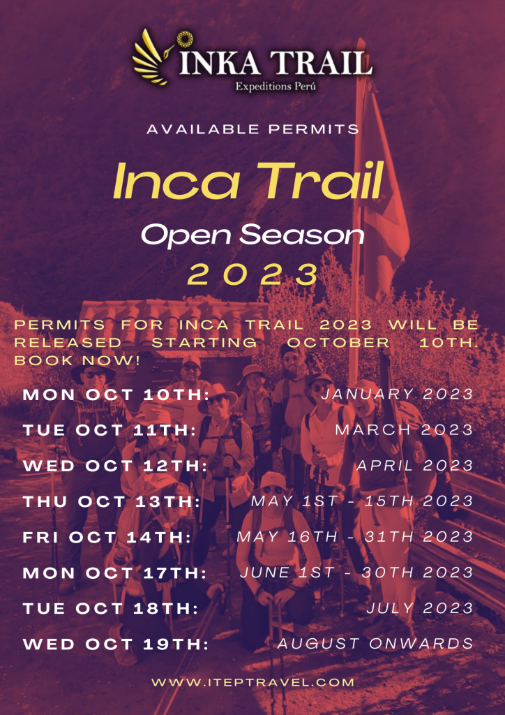 Inca Trail Open Season 2023