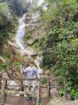 bridge and waterfalls on the Inca Trail