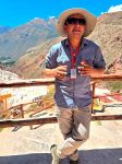 Tour guide at the Maras salt mines.