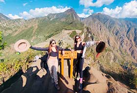 View of Machu Picchu from Huchuy Picchu Sacred Mountain