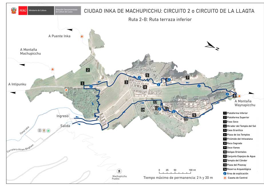Machu Picchu circuit 2-B: Lower terrace route