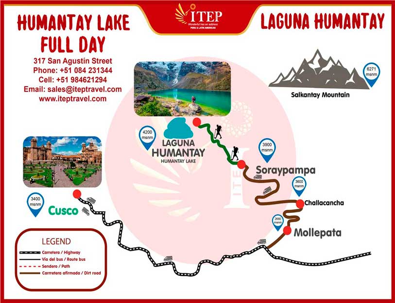 Map - Day 1: Cusco - Soraypampa “Lagoa Humantay”